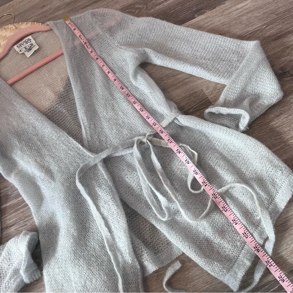 Vintage escada Sport‎ Baby Blue mohair wool blend wrap cardigan - Picture 4 of 6